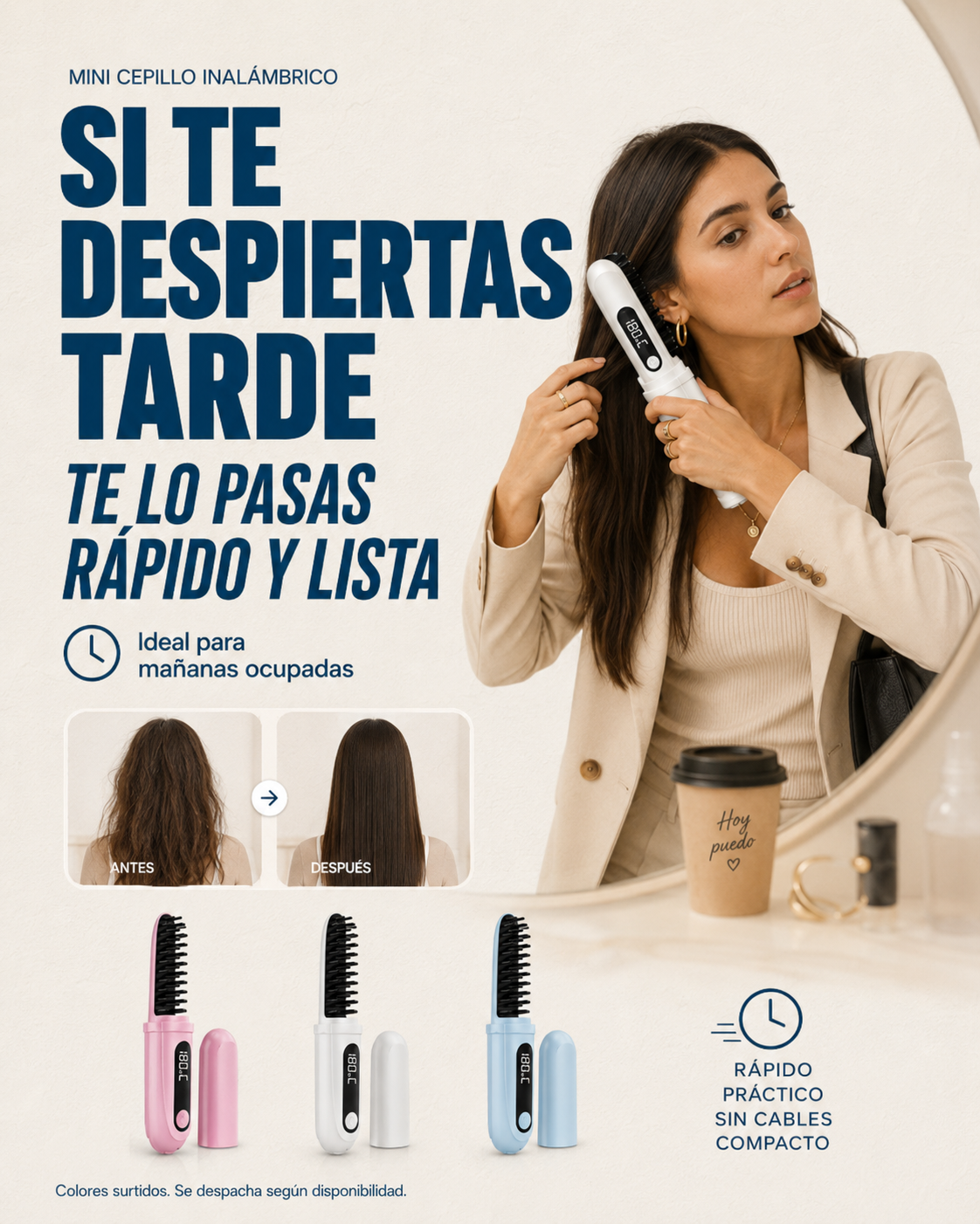 CEPILLO ALISADOR INALAMBRICO | Cabello liso y sin frizz en minutos