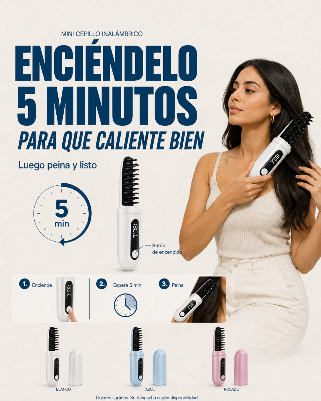 CEPILLO ALISADOR INALAMBRICO | Cabello liso y sin frizz en minutos